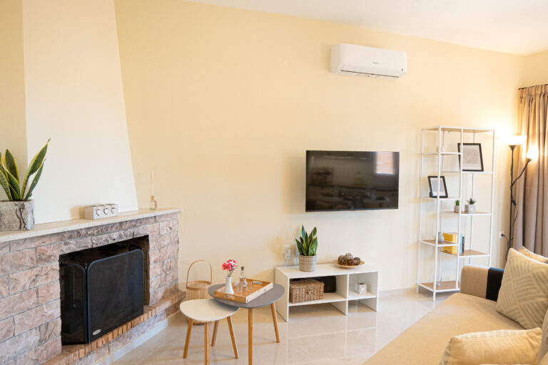 Living room & fireplace